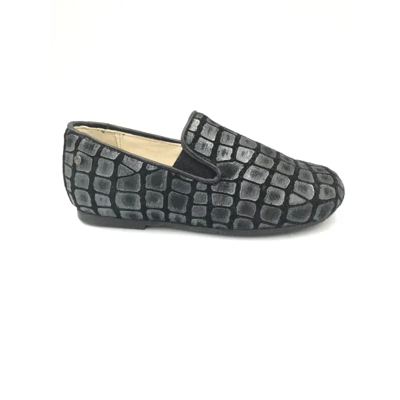 Manuela De Juan Black Crocodile Loafer - Image 3