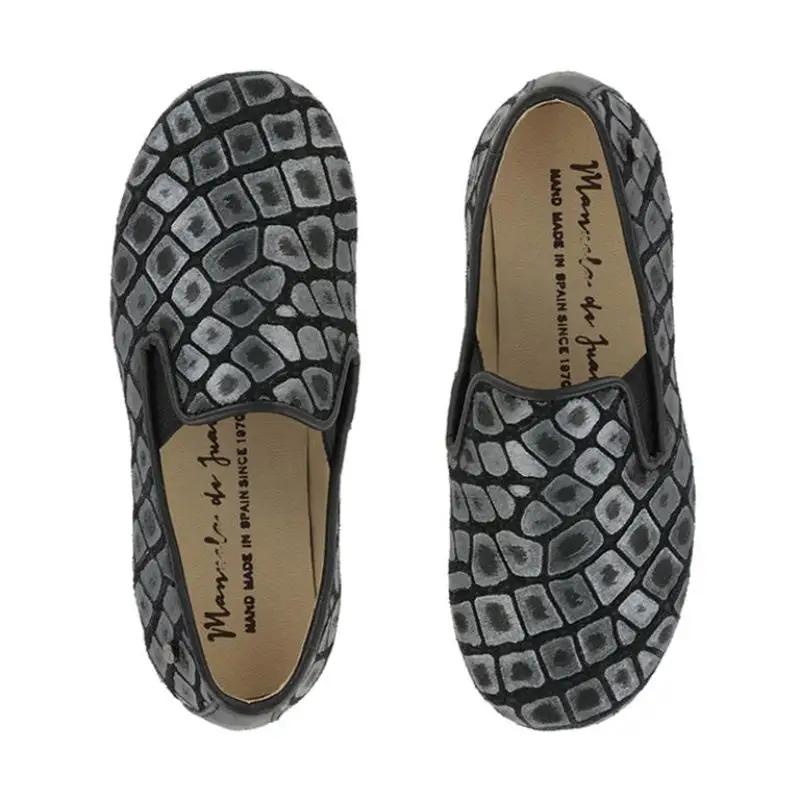 Manuela De Juan Black Crocodile Loafer - Image 4