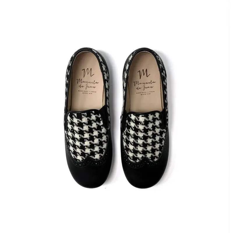 Manuela De Juan Black White Houndstooth Smoking Shoe - Image 2