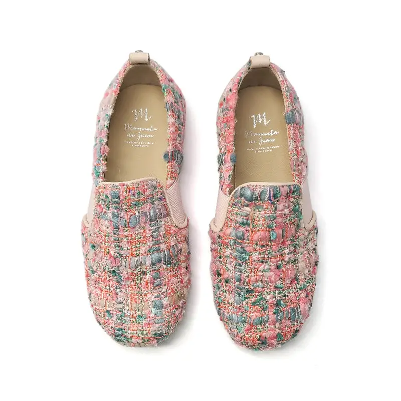 Manuela De Juan Chanel Pink Blue Tweed Smoking Shoe - Image 2