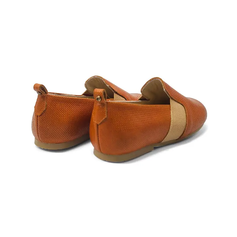 Manuela De Juan Cognac Woven Smoking Shoe - Image 2