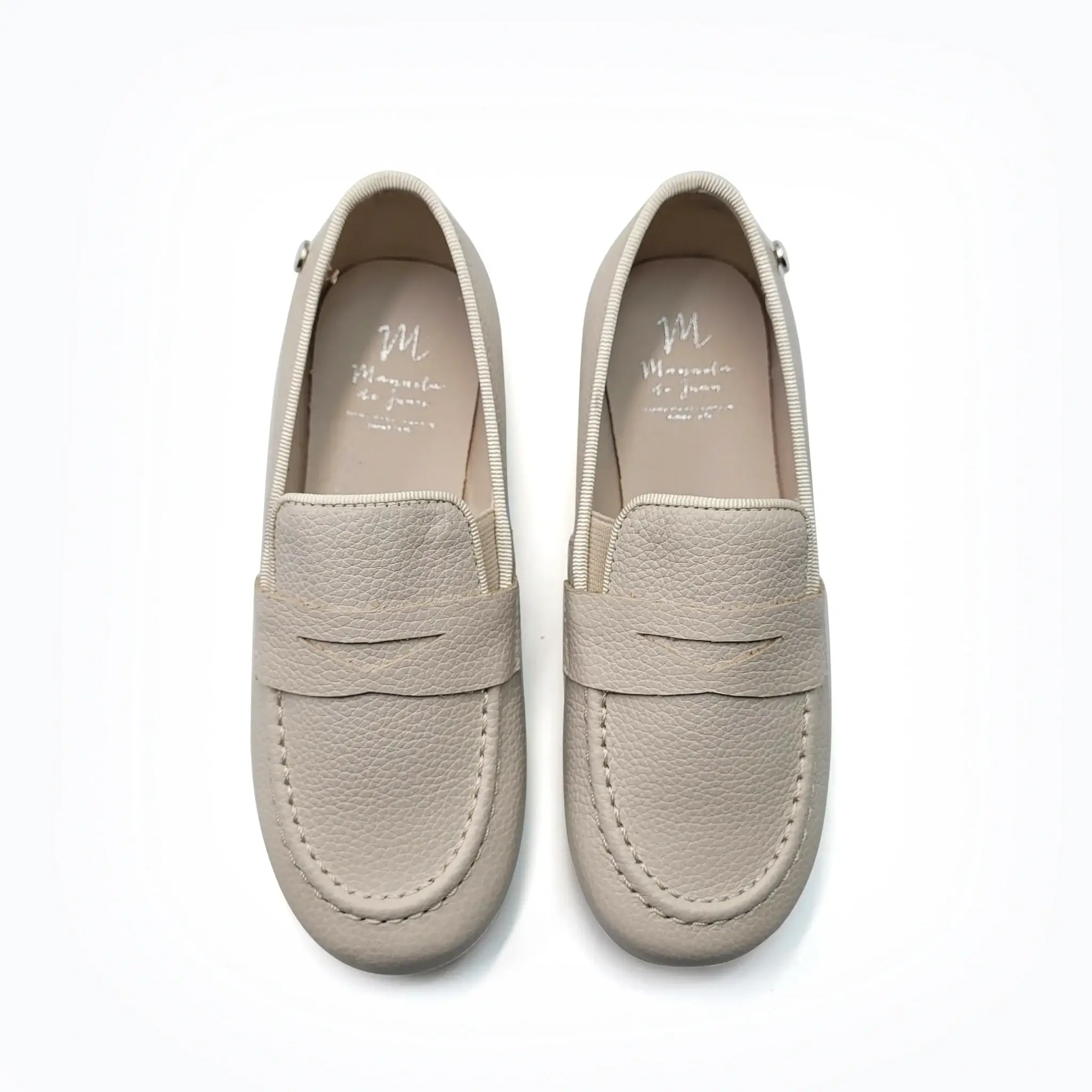 Manuela De Juan Cream Pebbled Miqueas Penny Loafer - Image 2