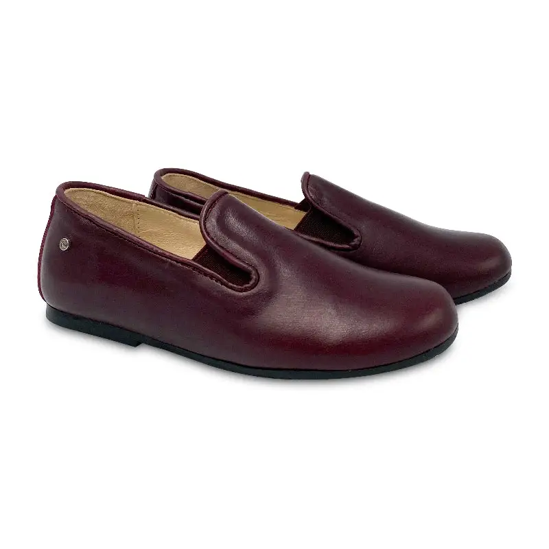 Manuela De Juan Deep Burgundy Leather Smoking Shoe
