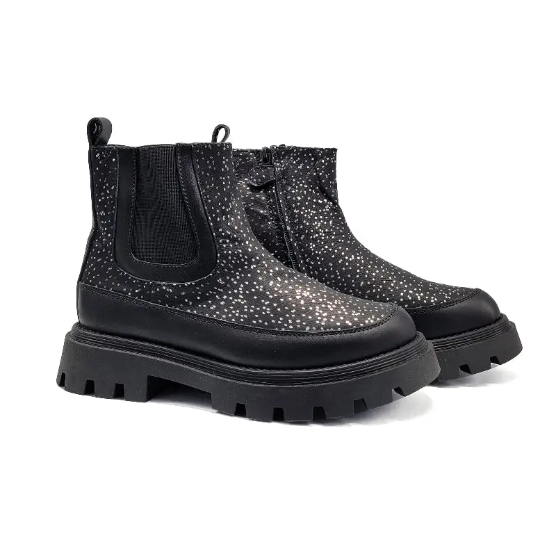 Manuela De Juan Gavia Black Luxy Chunky Boot S3079