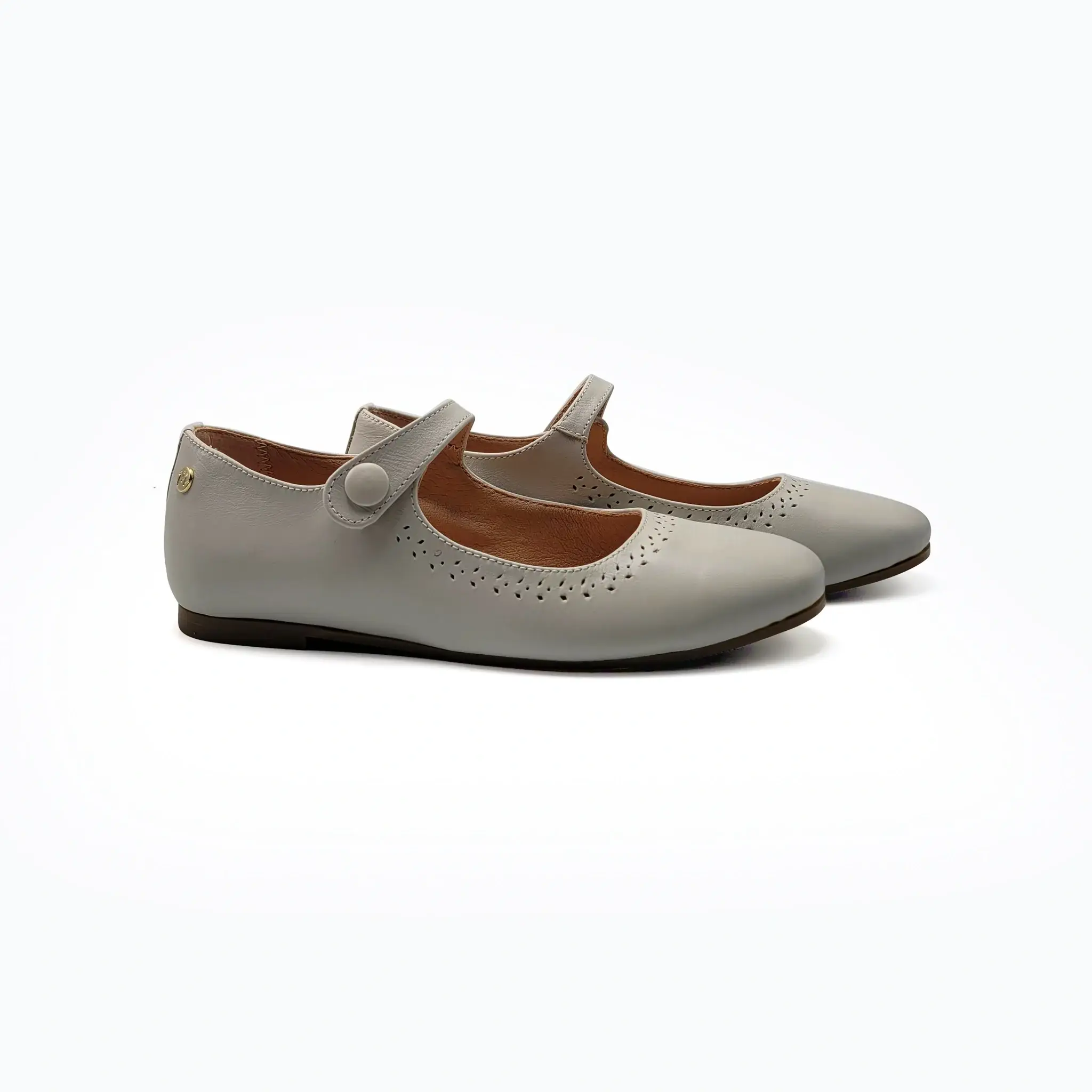 MANUELA DE JUAN Guity Ivory Perforated Mary Jane