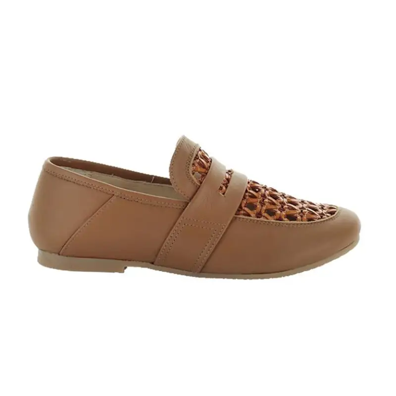 Manuela De Juan Manon Cognac Net Slip On Penny Loafer - Image 3