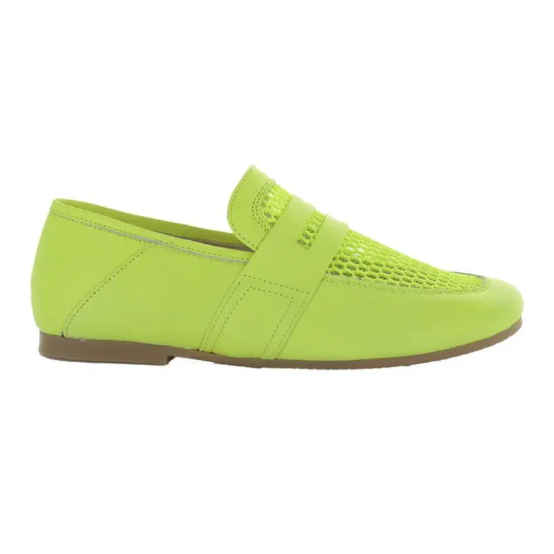 Manuela De Juan Manon Neon Yellow Slip On Penny Loafer - Image 3