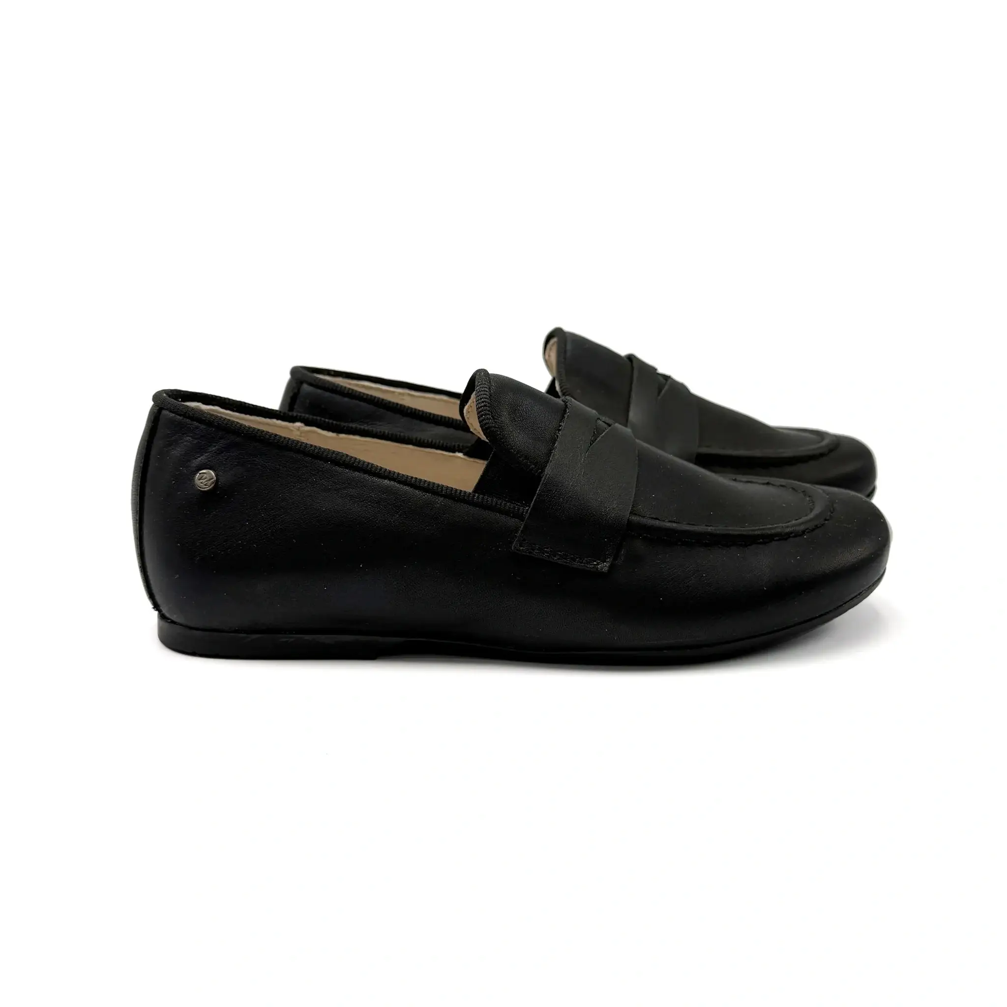Manuela De Juan Miqueas Black Leather Penny Loafer