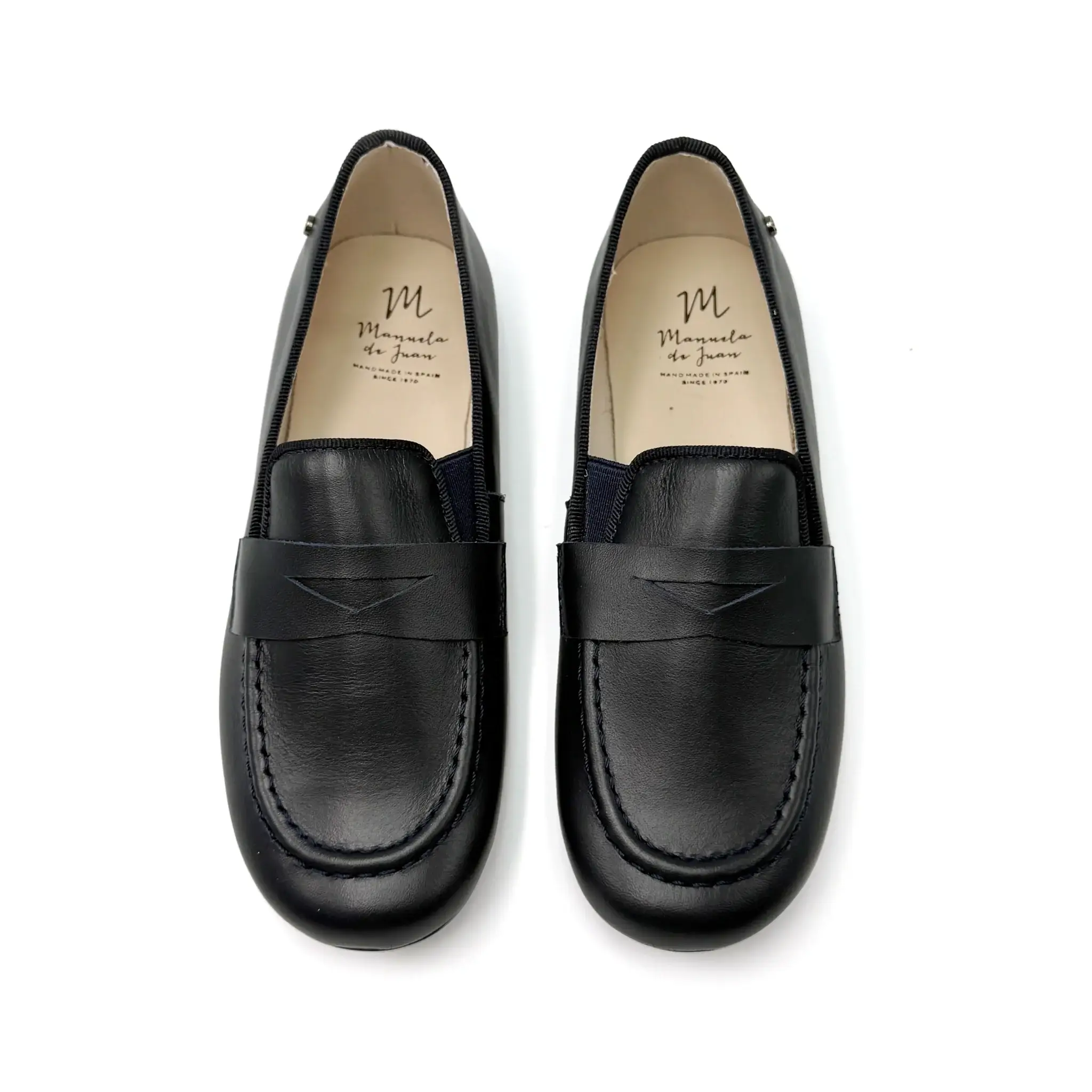 Manuela De Juan Miqueas Black Leather Penny Loafer - Image 2