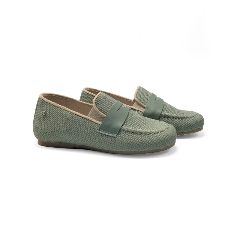 Manuela De Juan Miqueas Sage Green Penny Loafer