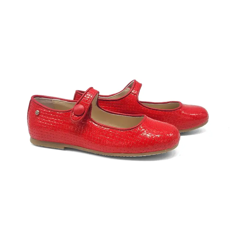 Manuela De Juan Red Basket Patent Mary Jane