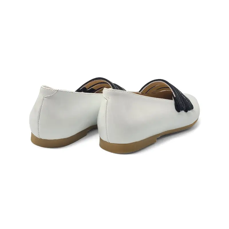 Manuela De Juan White Patent Black Three Strap Dress Shoe - Image 2