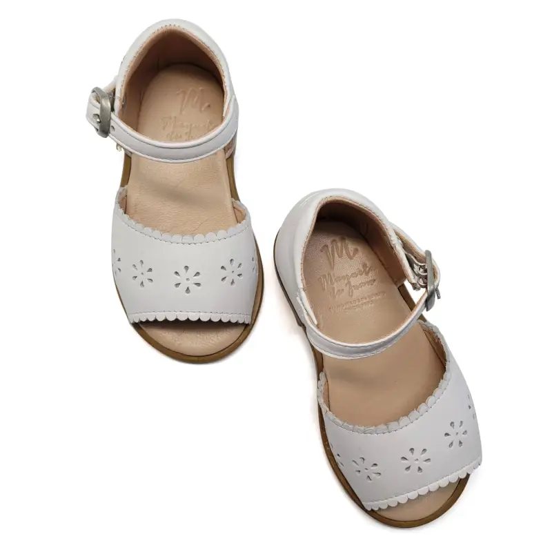 Manuela De Juan White Scallop Buckle Sandal S3266 Rebecca - Image 3