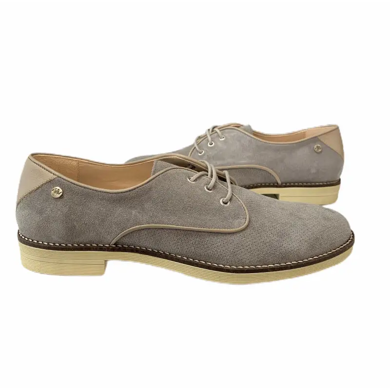 Manuela Grey Suede Oxford Lace Dress Shoe - Image 3