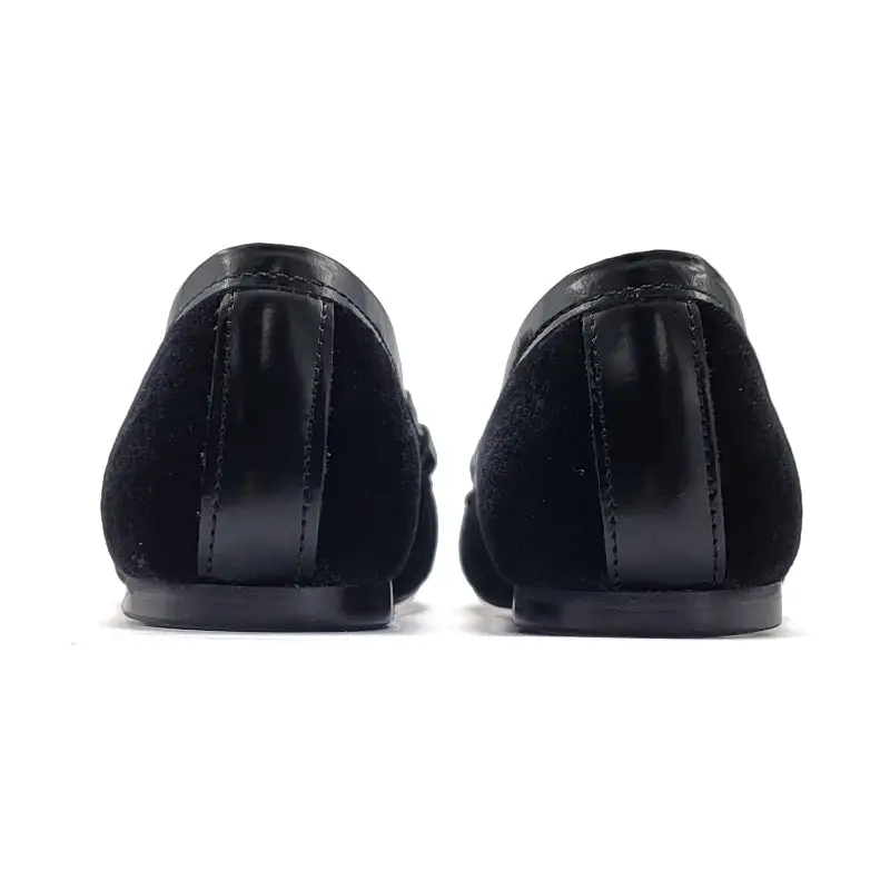 Maria Catalan Black Velvet Buckle Loafer 705734 - Image 4