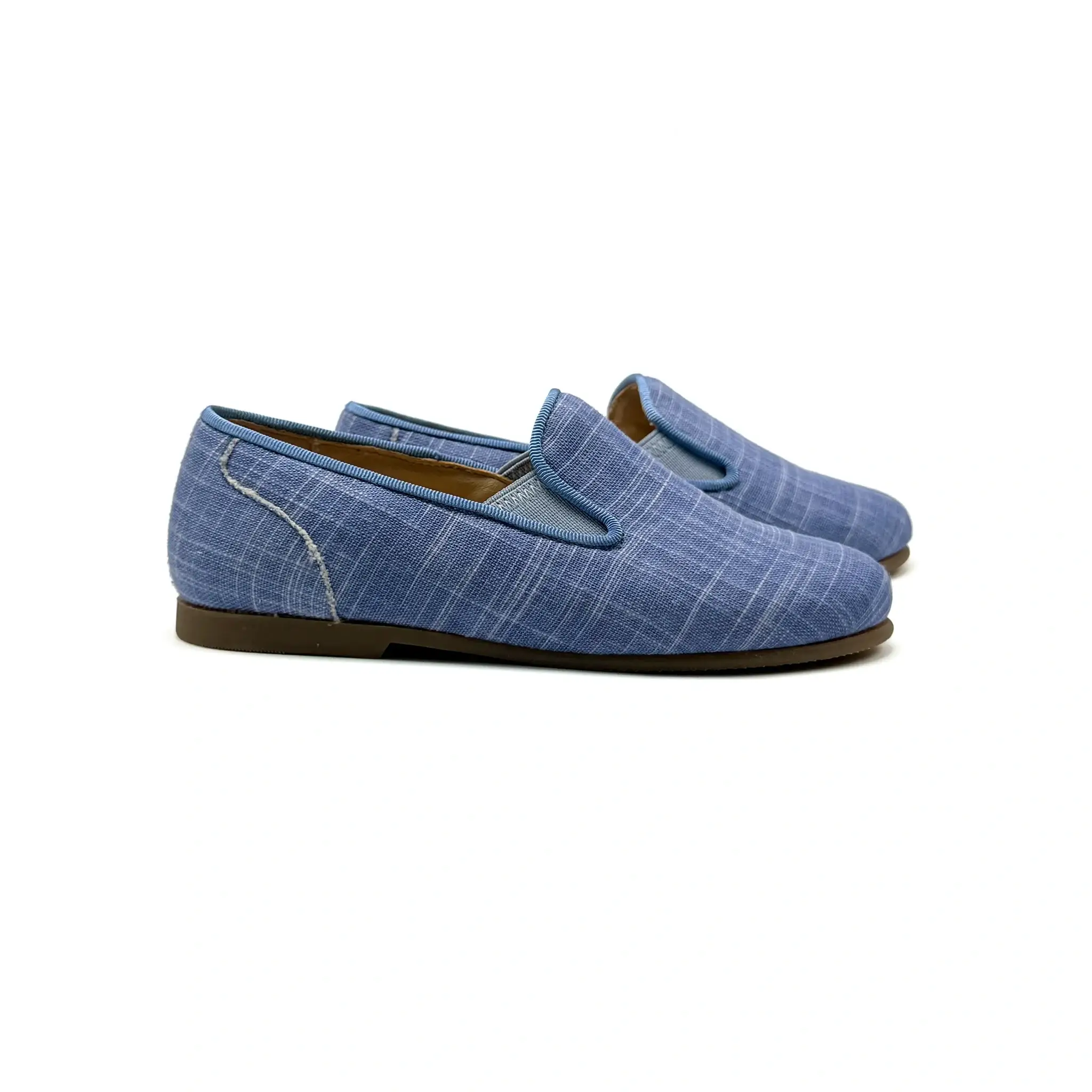 Maria Catalan Blue Azul Textured Smoking Shoe