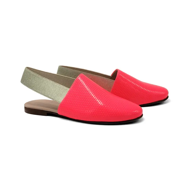 Maria Catalan Neon Pink Gold Slingback