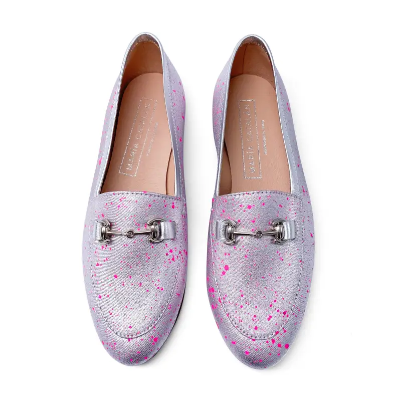 Maria Catalan Smokin Splashed Fuschia Silver Chain Slip On - Image 2