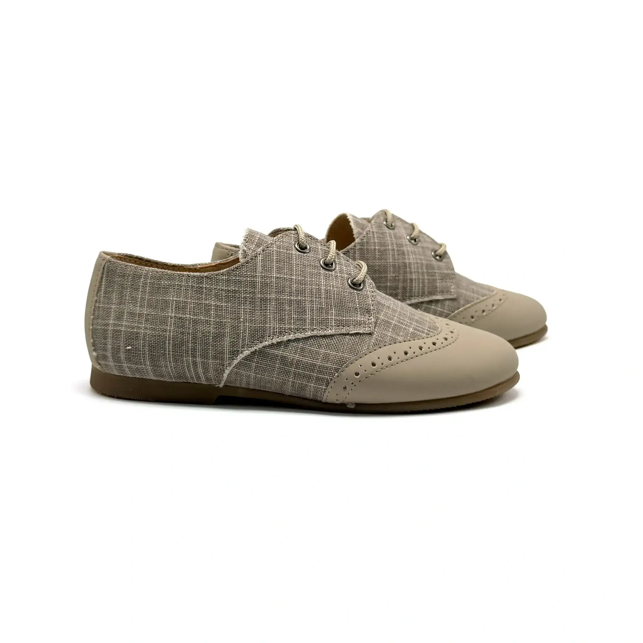 Maria Catalan Taupe Denim Lace Dress Shoe