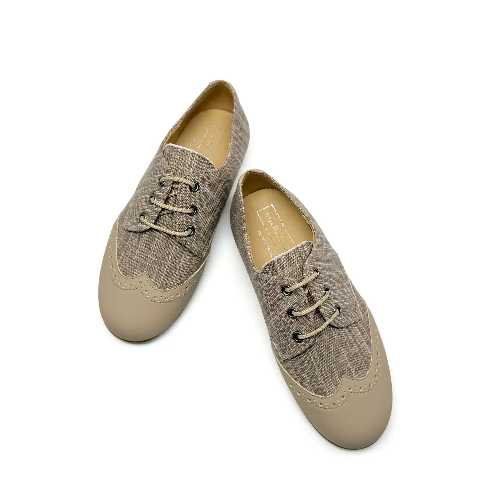 Maria Catalan Taupe Denim Lace Dress Shoe - Image 3