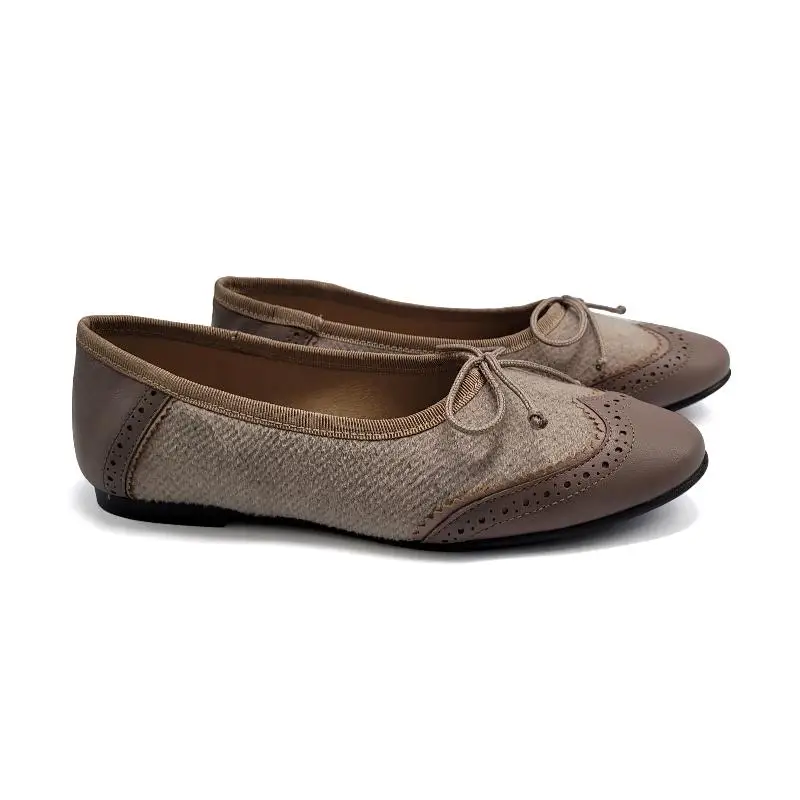 Maria Catalan Taupe Shaker Wingtip Ballet