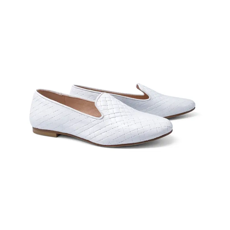 Maria Catalan White Basket Weave Slip On