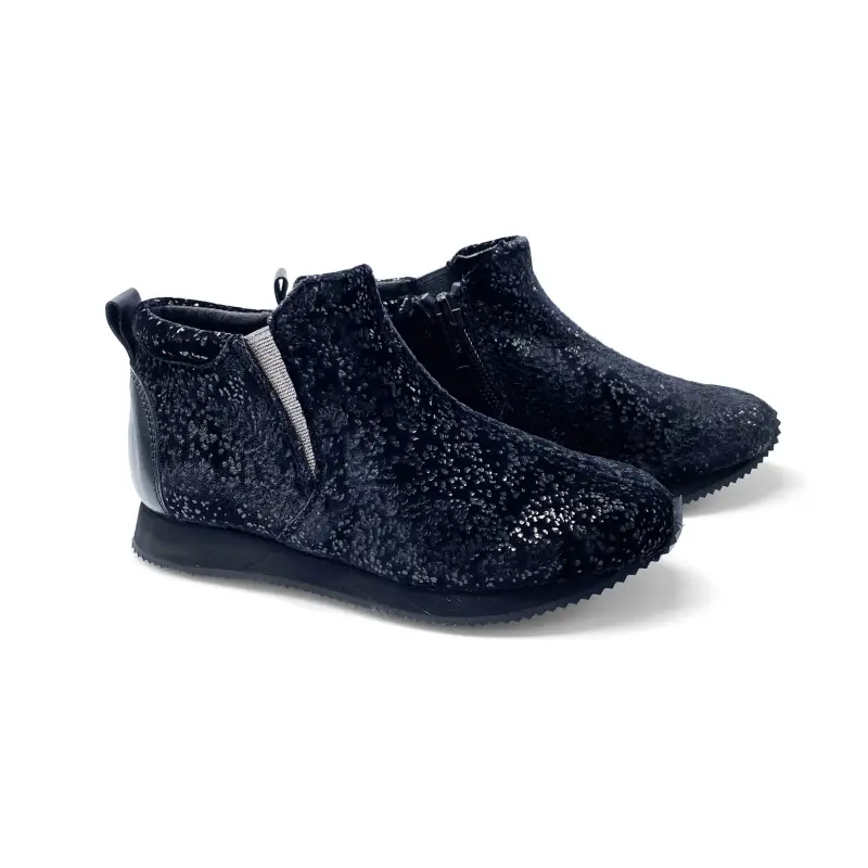 Maria Catalan Black Shimmer Sock Bootie