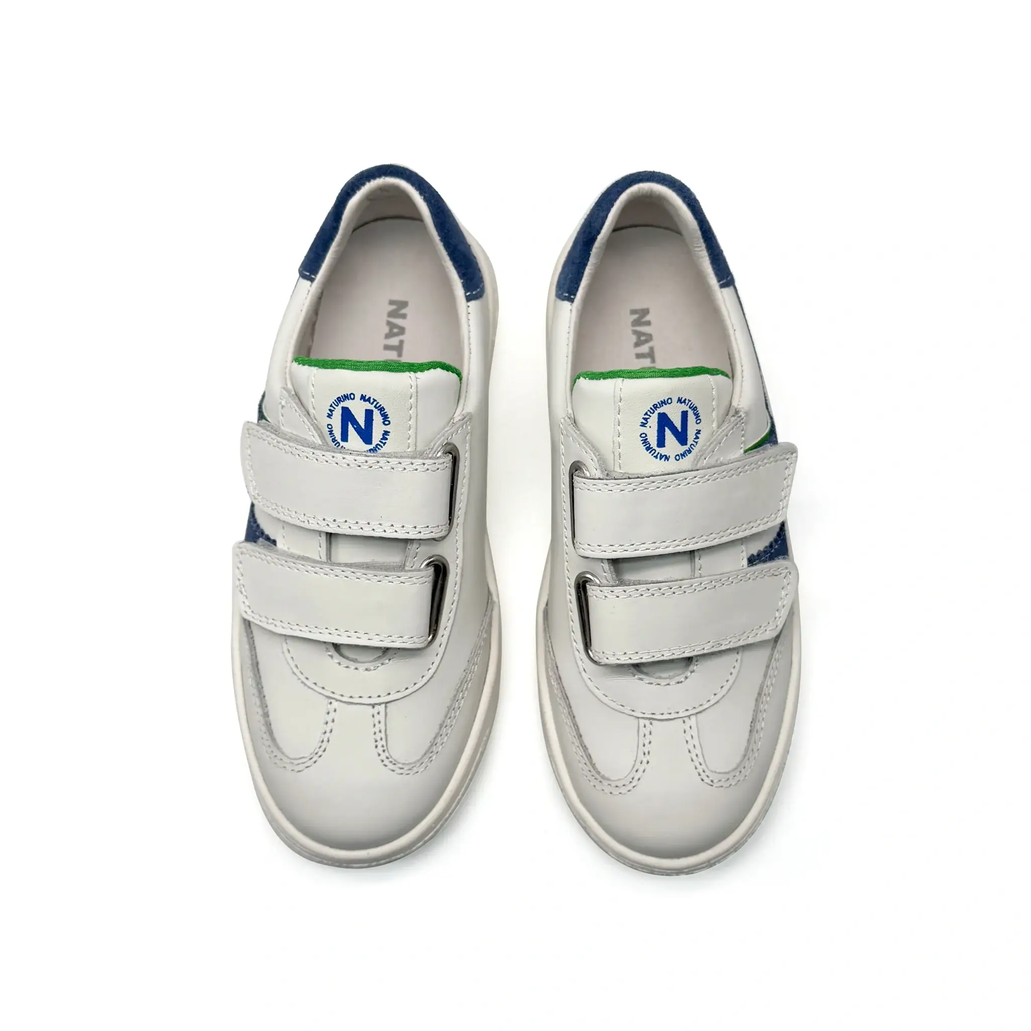 Naturino Marves White Navy Velcro Sneaker - Image 3
