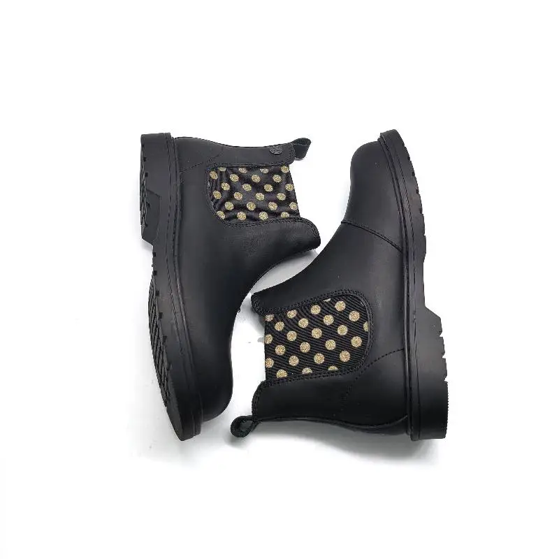 Naturino Piccadilly Black Gold Polka Dot Chelsea Bootie - Image 2
