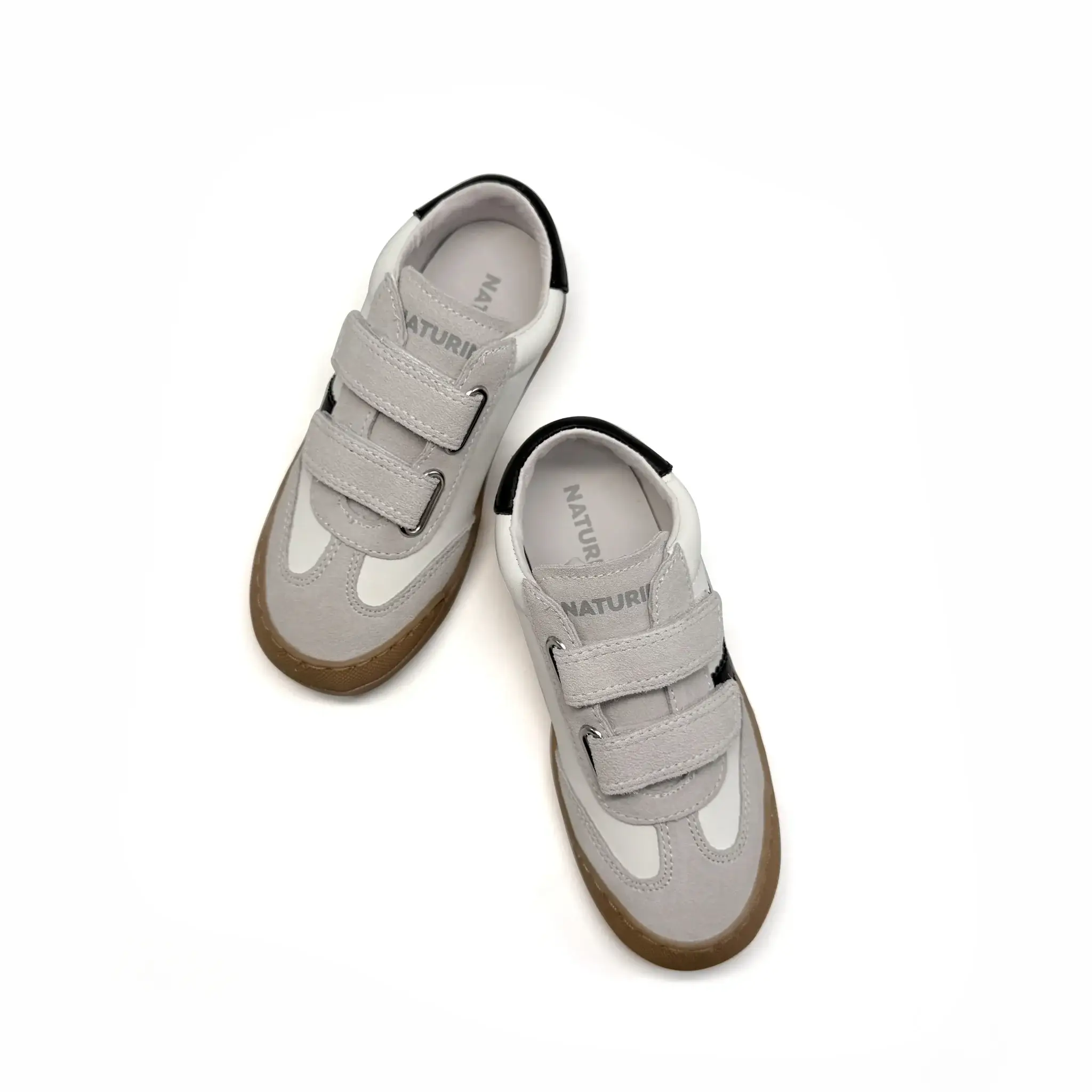 Naturino Riby White Black Velcro Sneaker - Image 3