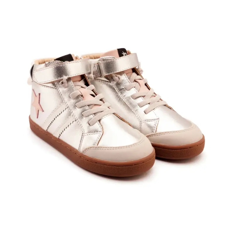 Oldsoles Snow White Champagne No tie High Top Sneaker