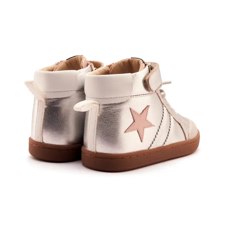 Oldsoles Snow White Champagne No tie High Top Sneaker - Image 3