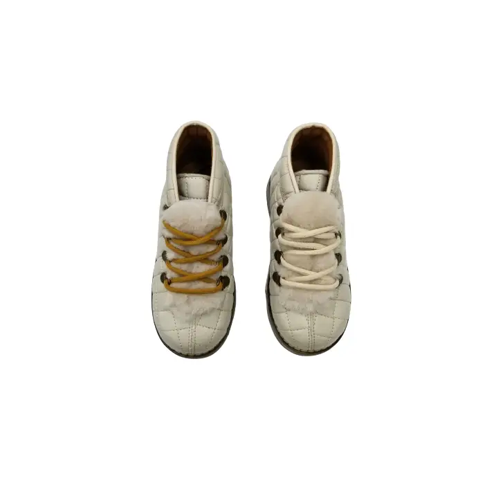 Pepe' ES X LS Off White Lace Up Quilted Fur High Top - Image 6