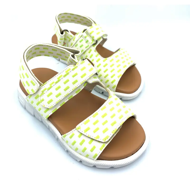 Pepe' Green White Velcro Sandal - Image 3