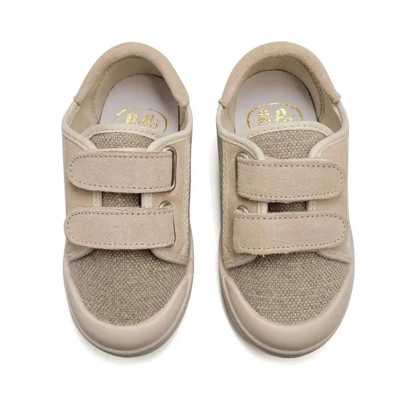 Pepe' Taupe Linen Velcro Sneaker 075 - Image 2