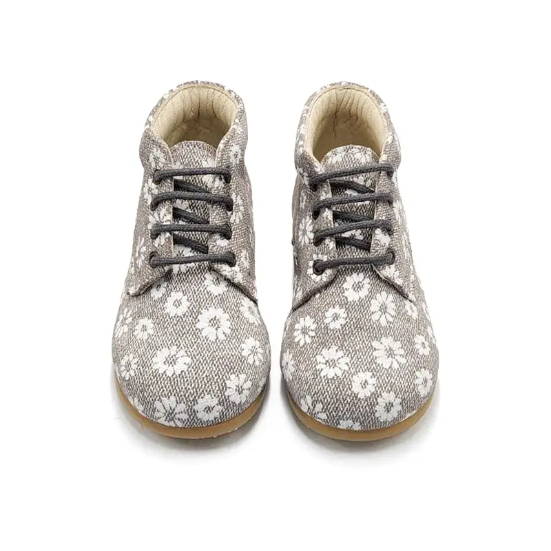 Pepe' Two Daisy Beige Lace Up Bootie - Image 4