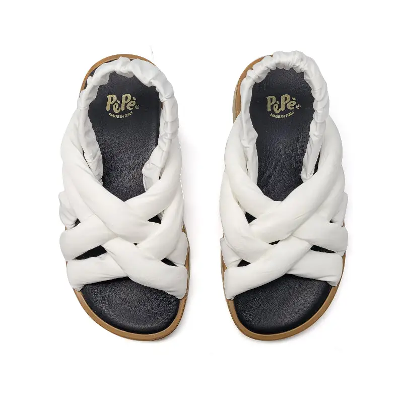 Pepe' White Cushion Singback Sandal 1367 - Image 2