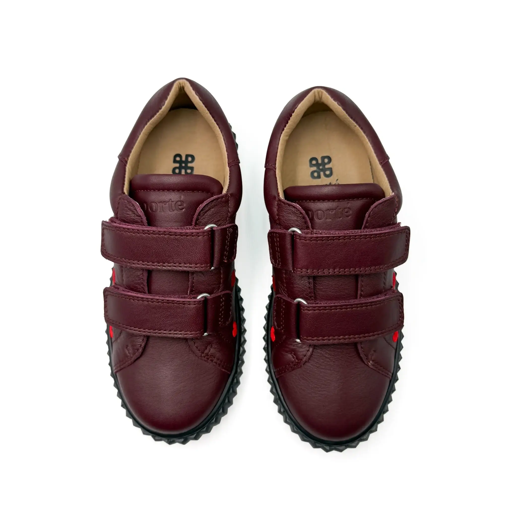 Porte Burgundy Red Hearts Velcro Sneaker - Image 3