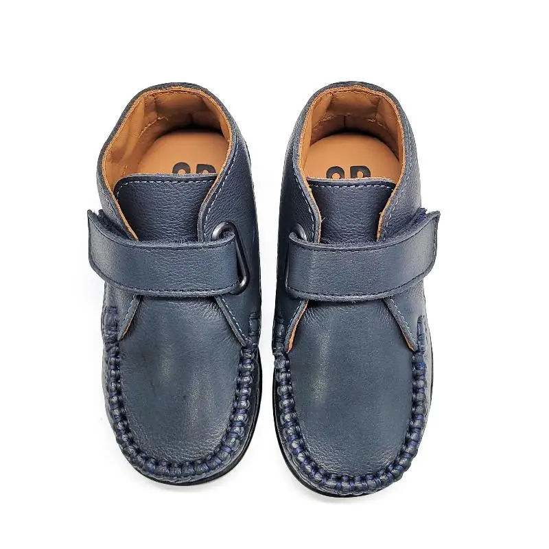 Porte Navy Cobbled Velcro Baby Bootie - Image 3