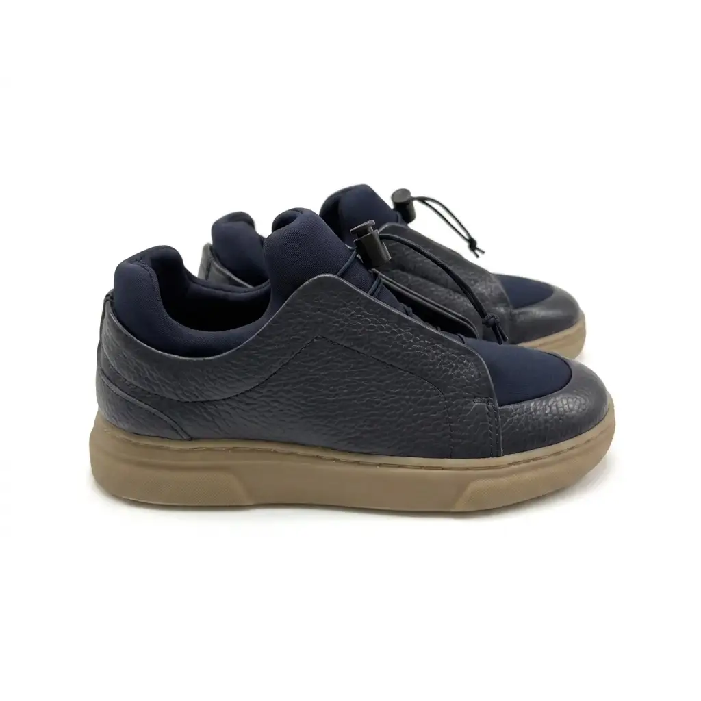 Porte Navy Leather No Tie Sneaker