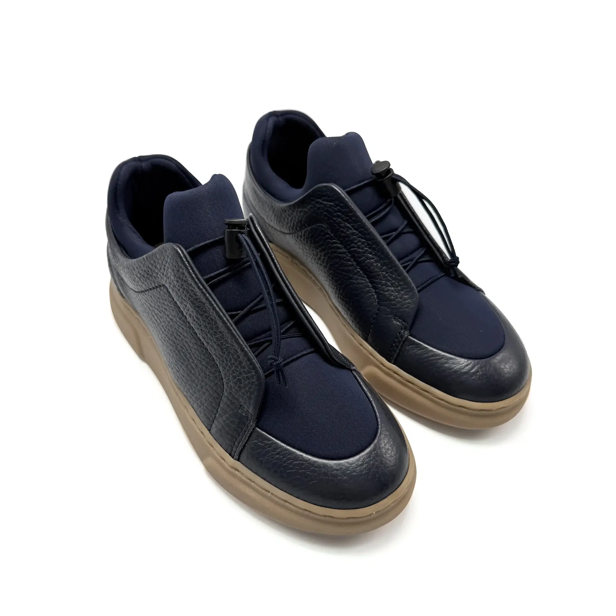 Porte Navy Leather No Tie Sneaker - Image 4