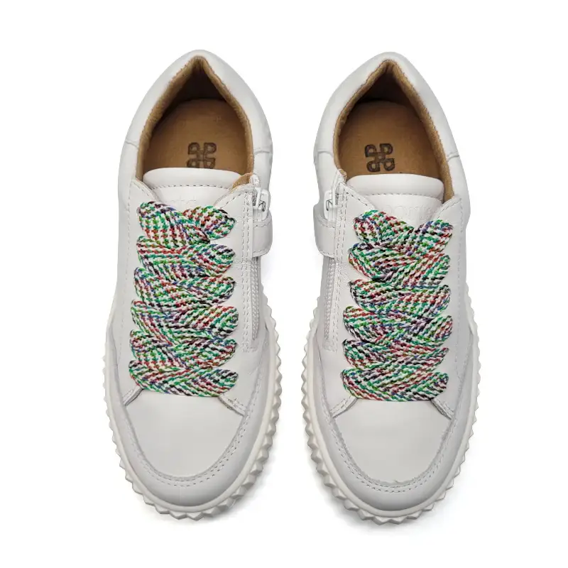 Porte White Rainbow Lace Sneaker - Image 2