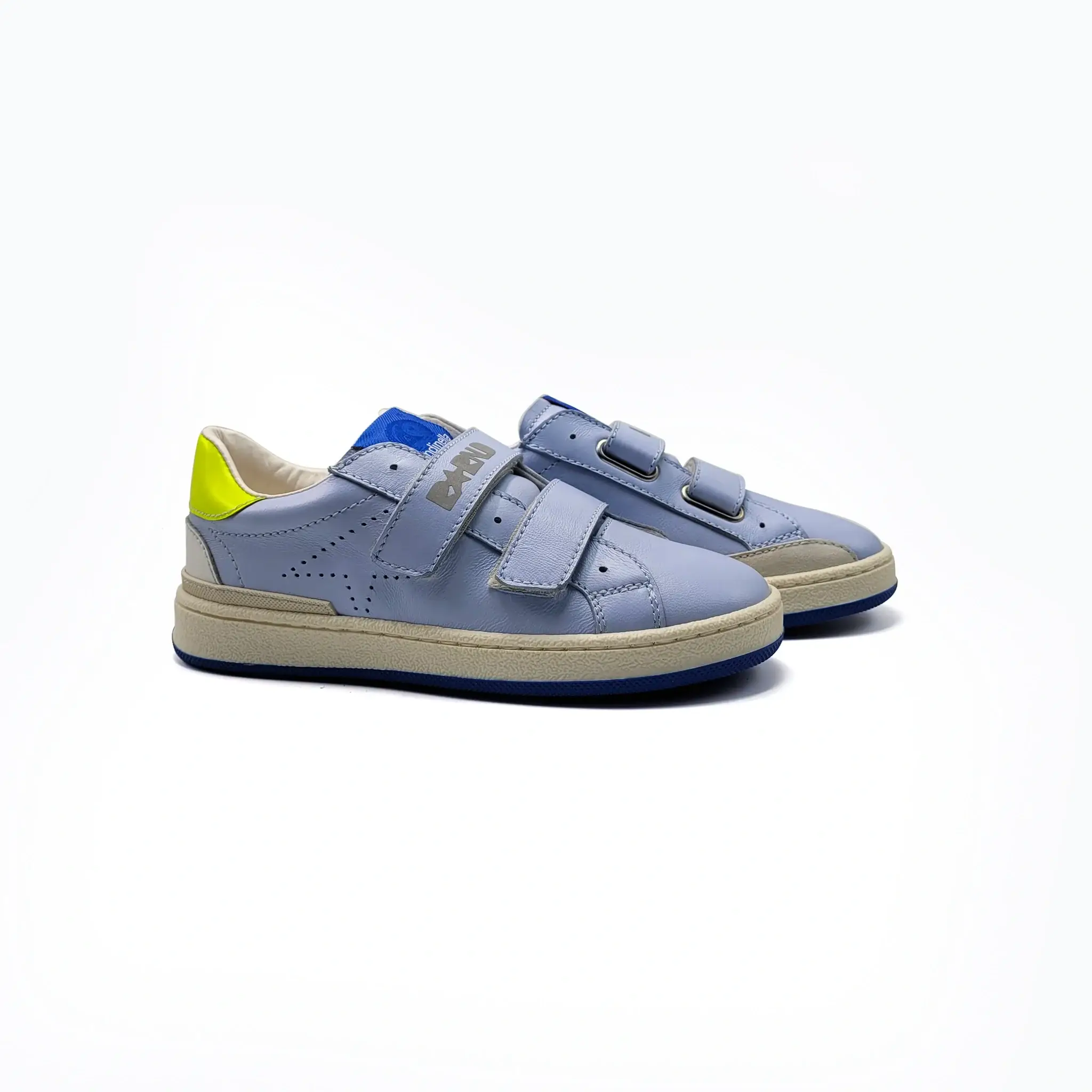 Rondinella Powder Blue and Yellow Velcro Sneaker