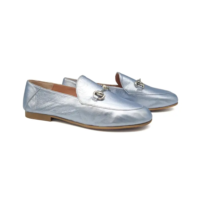 Ruth Secret Light Blue Metallic Chain Slip On