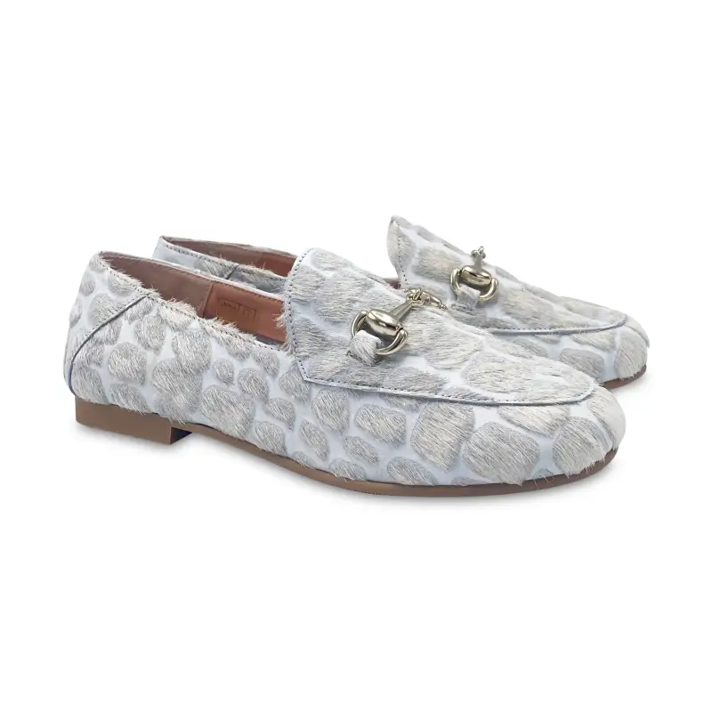 Ruth Secret Light Grey Pony Hair Chain Slip On