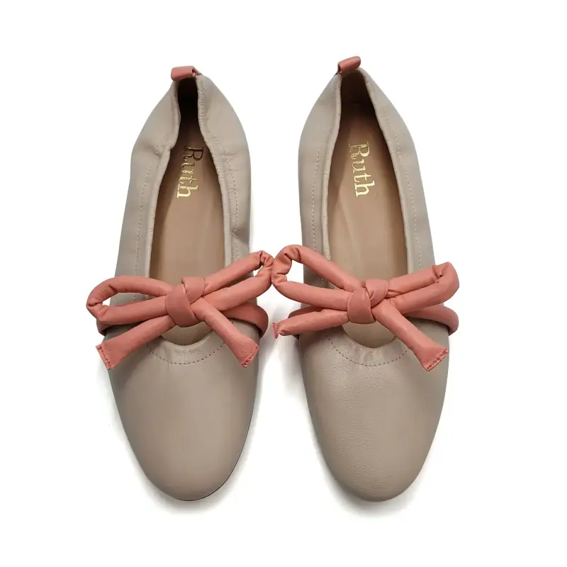 Ruth Secret Nude Peach Bow Ballet Flat - Image 2