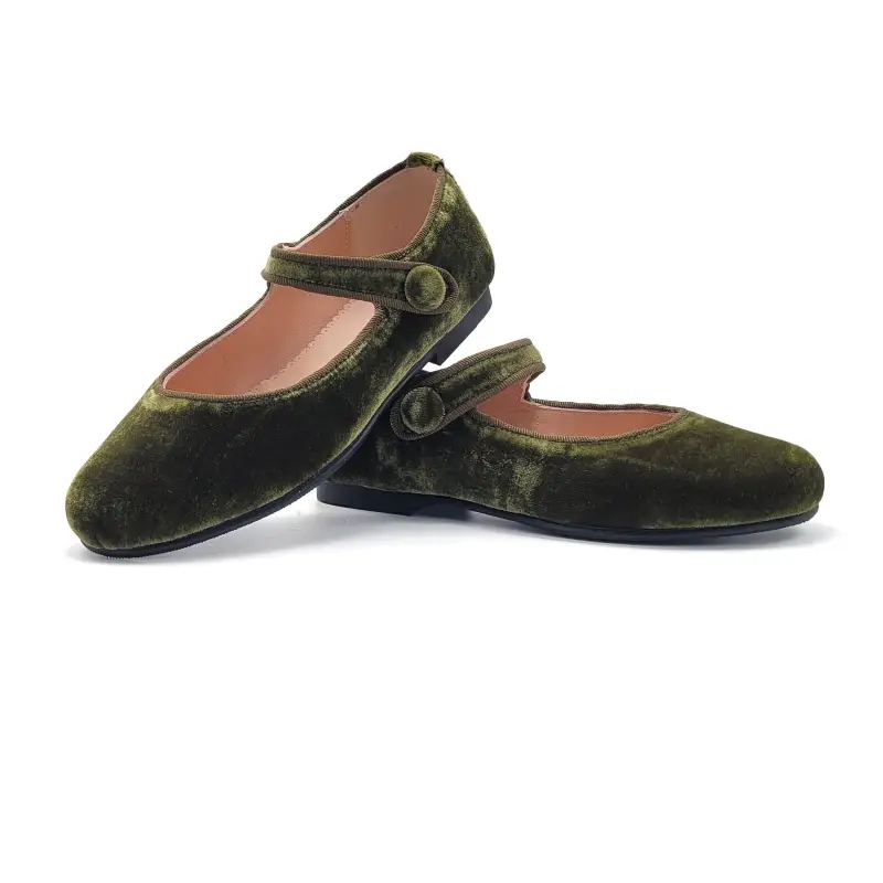 Ruth Secret Olive Green Velvet Mary Jane 1004 - Image 4