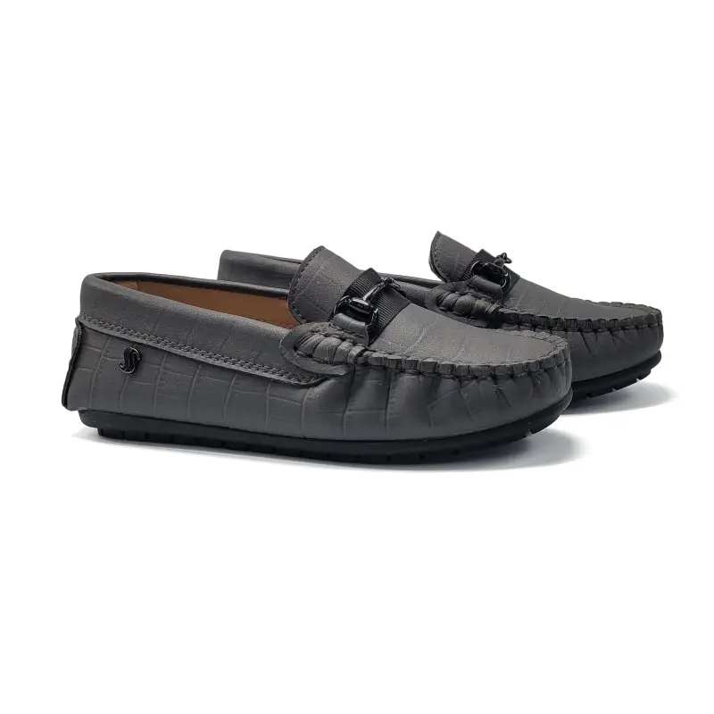 Shoozim Dark Gray Croco Loafer
