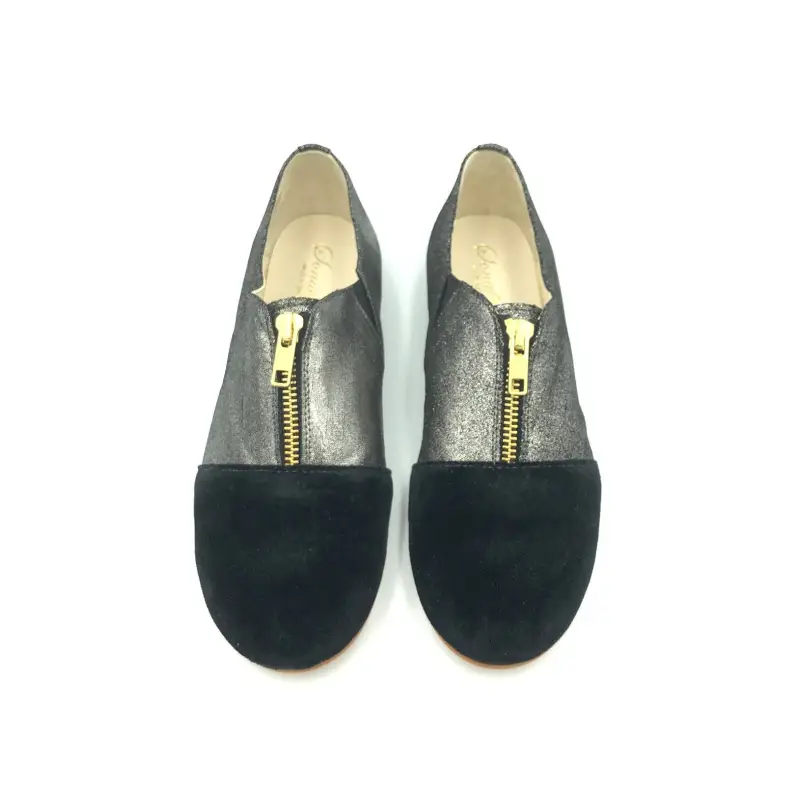 Sonatina Collin Black Velvet Metallic Zipper Dress Shoe