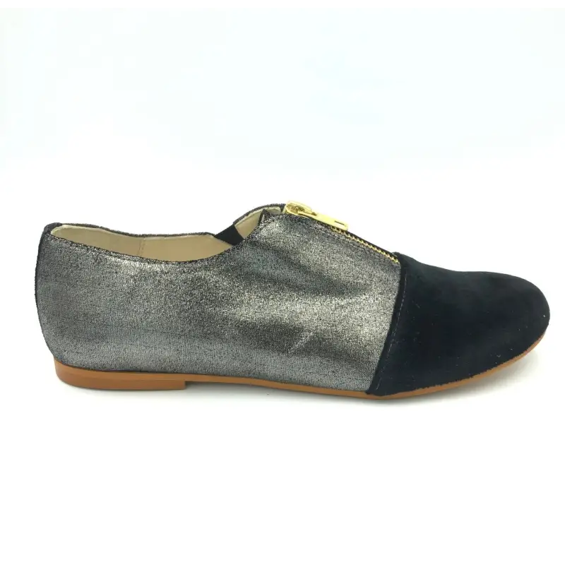 Sonatina Collin Black Velvet Metallic Zipper Dress Shoe - Image 2